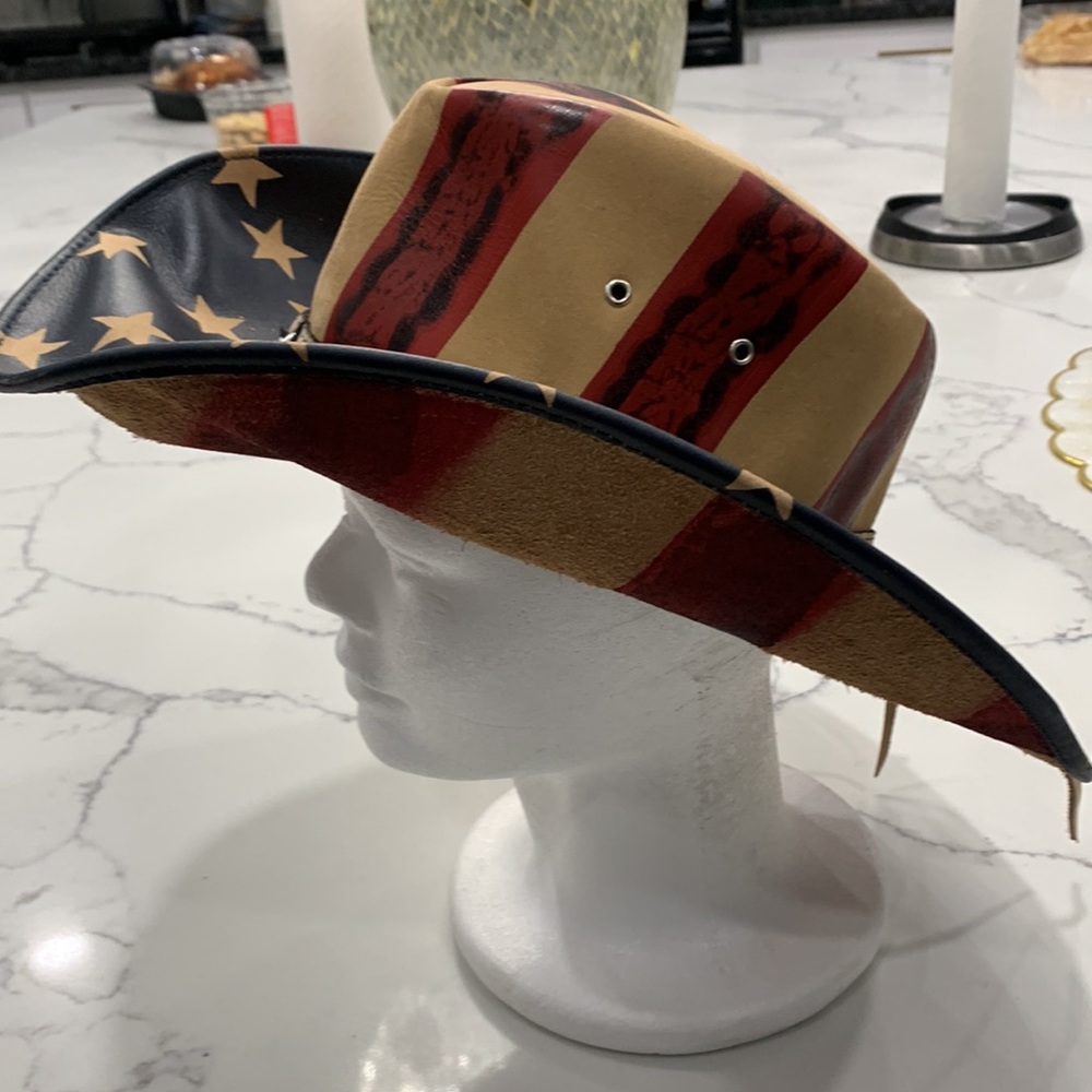 Genuine Bullhide‎ U. S. Flag Hat. Size M - Picture 3 of 16
